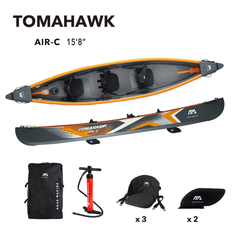 Aqua Marina Tomahawk Air-C - oppustelig kano / kajak 3 personer
